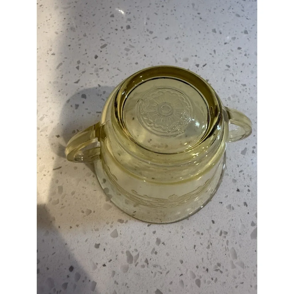 Macbeth Evans S Pattern Yellow Thin Flat Sugar Bowl Depression Glass